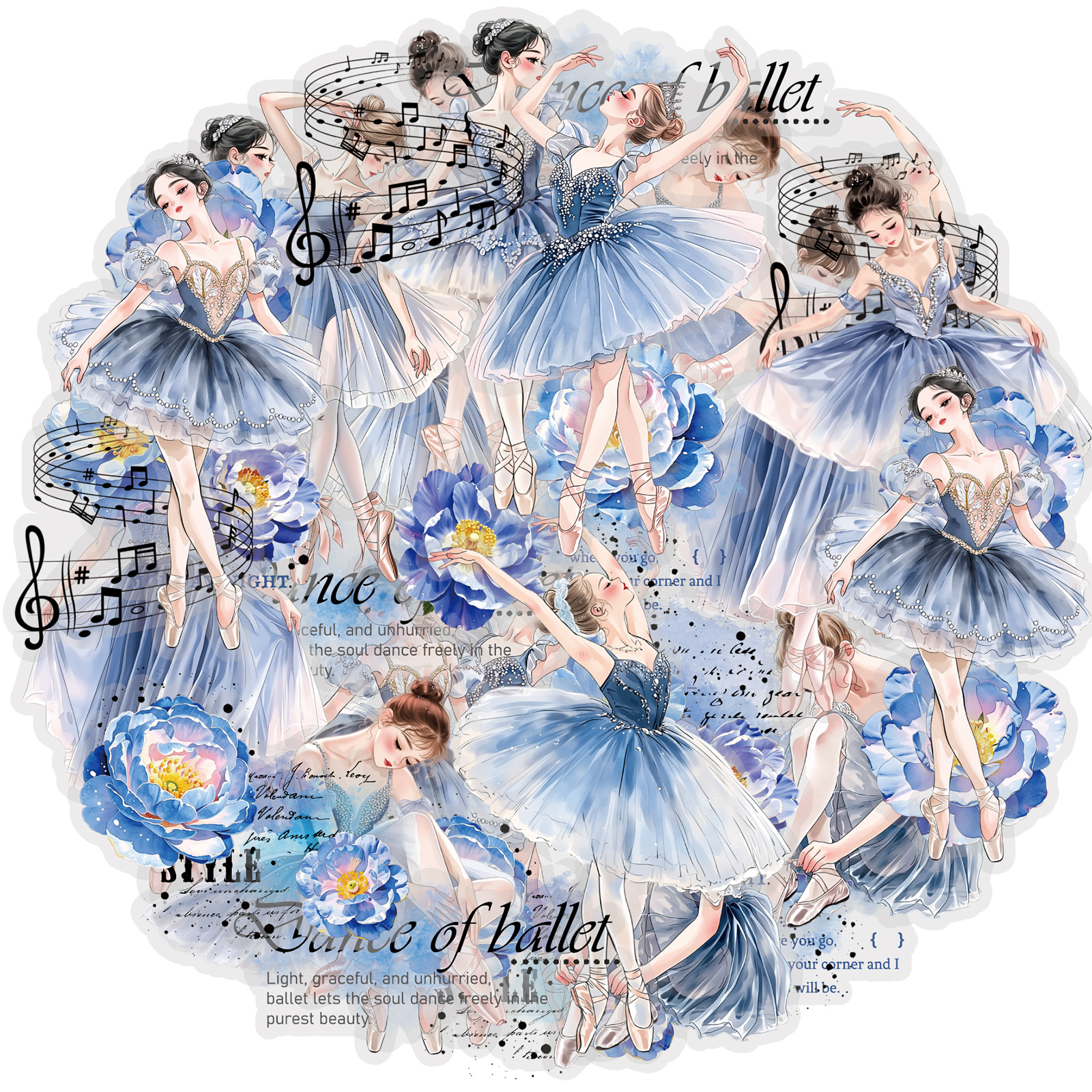 Korean Girl Lifestyle - Etori Life Japanese-Style Fresh Blue Ballet