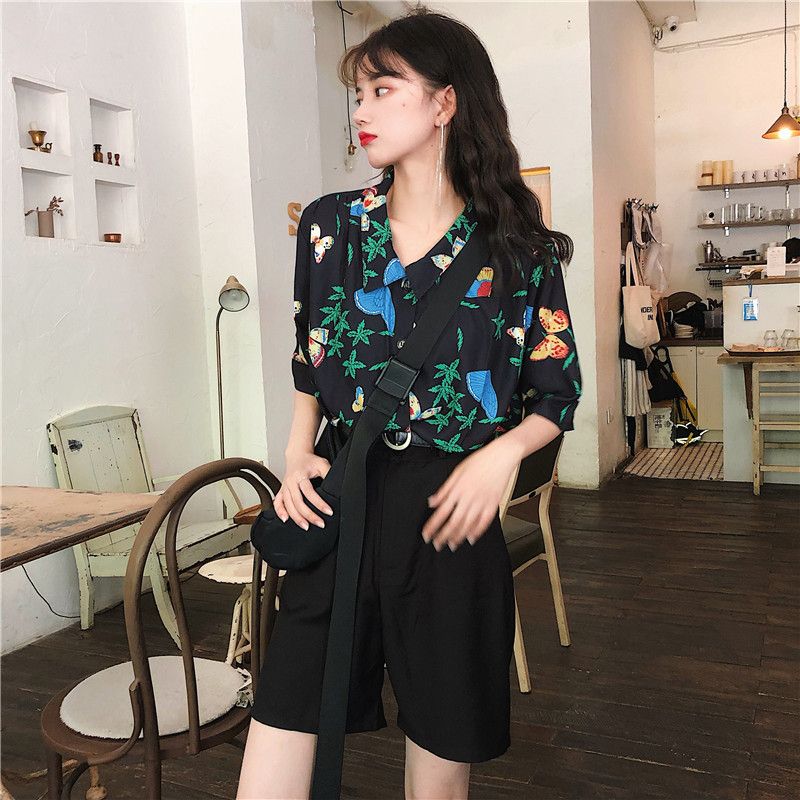 Korean Student Lifestyle - Shirts Women Corduroy Patch Pocket Shirt