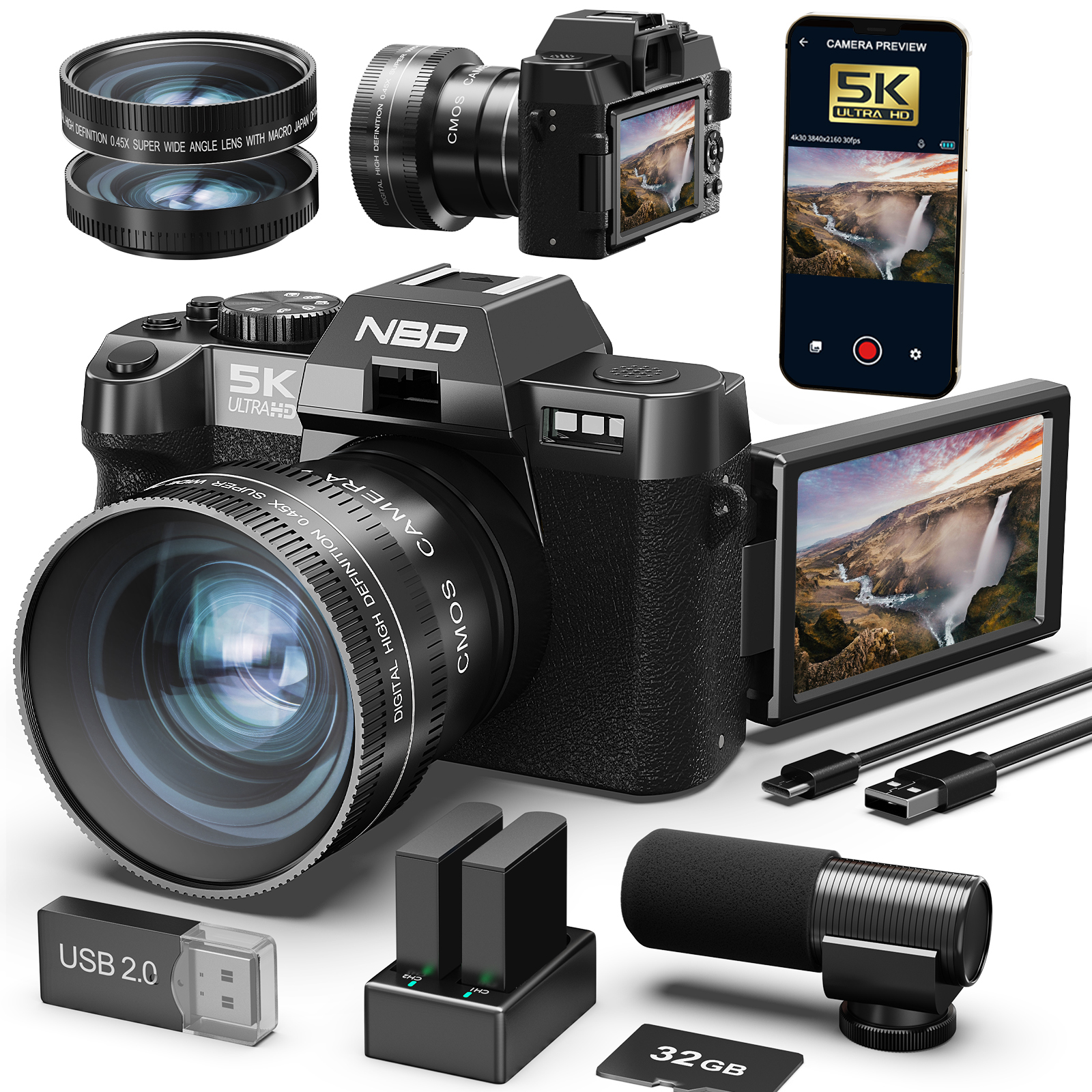 NBD 48MP&4K Digital Cameras fo - Korean Lifestyle Video recensie en prijs