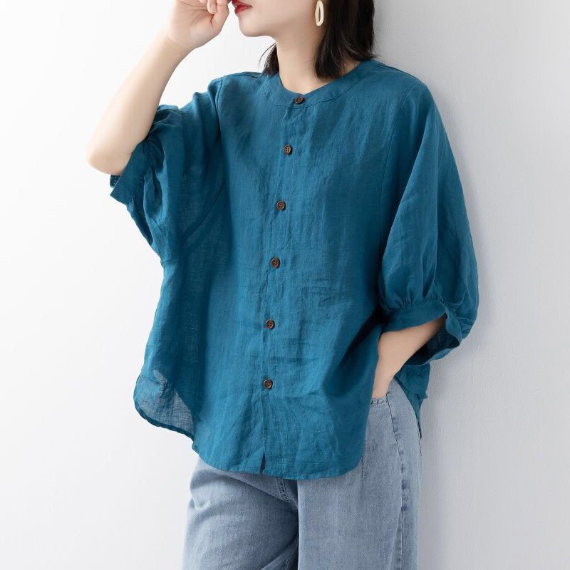 Cotton and linen shirt women's - Korean Lifestyle recensie en prijs