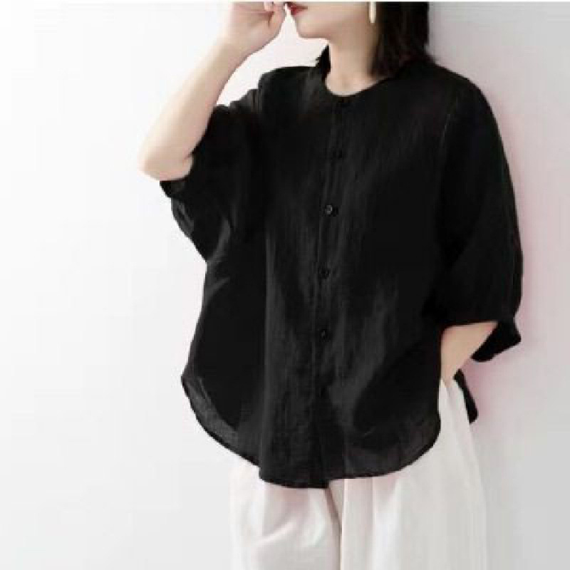 Cotton and linen shirt women's - Korean Lifestyle recensie en prijs